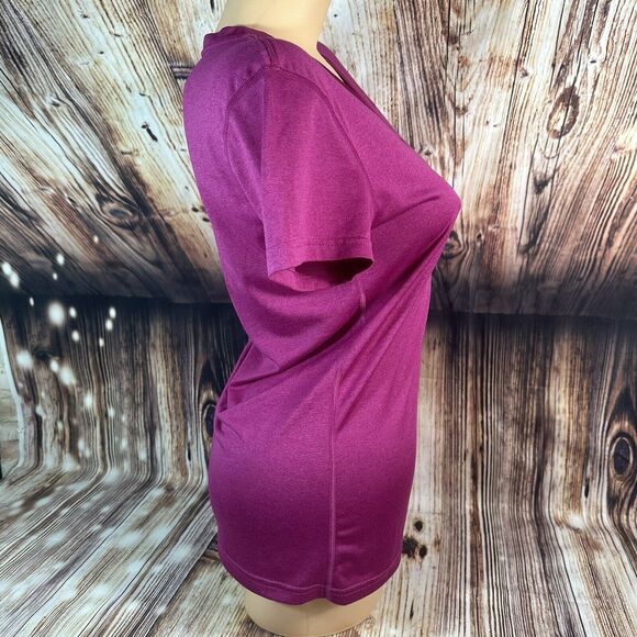 Nike Dri Fit REGULAR FIT Women's Size Small Purple V Neck Athletic T Shirt Top - Picture 4 of 9